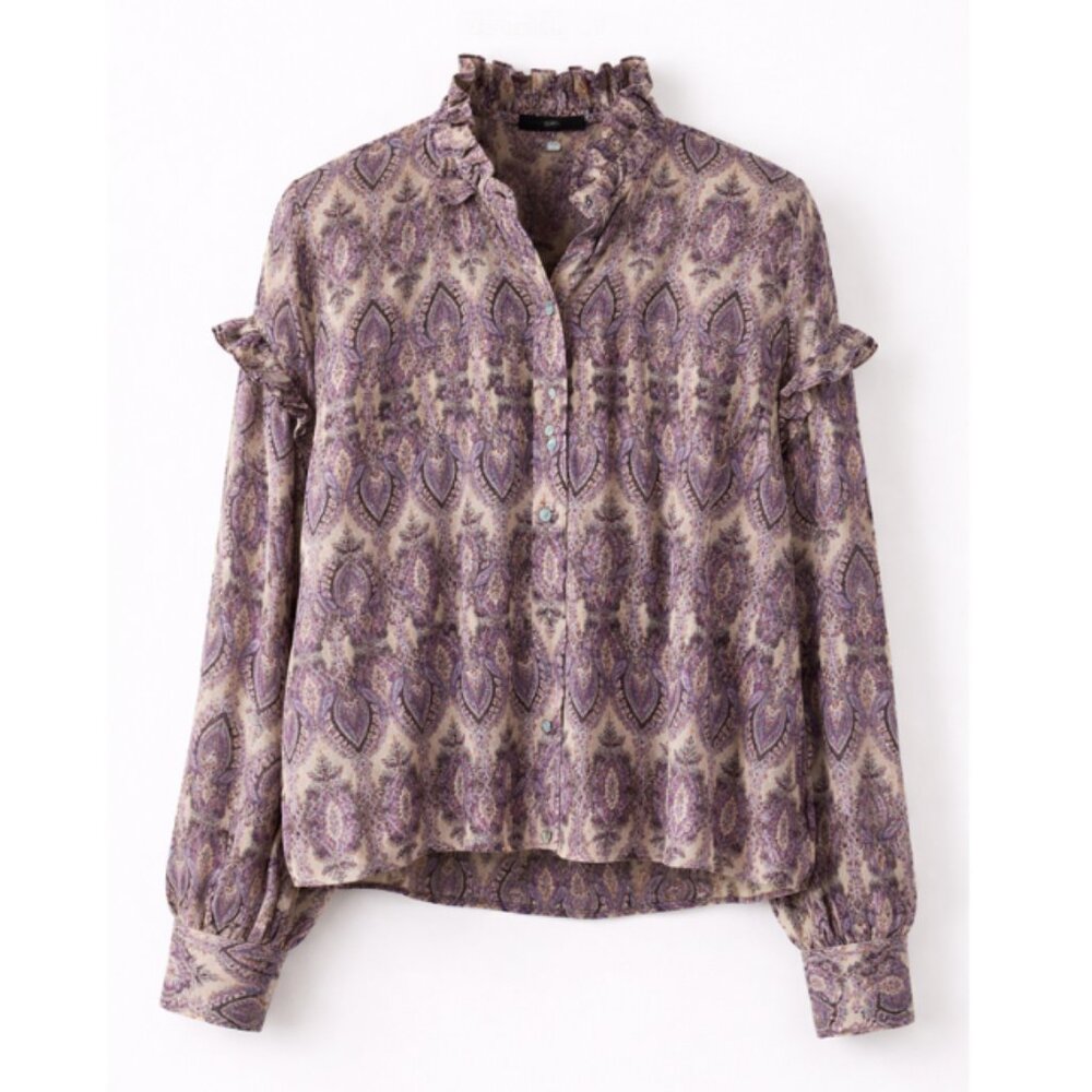 BUFFALO David Bitton Paisley Ruffle Blouse – Size S
